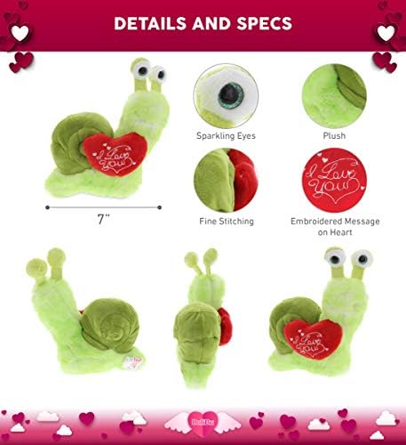 DolliBu I Love You Green Snail Plush Toy