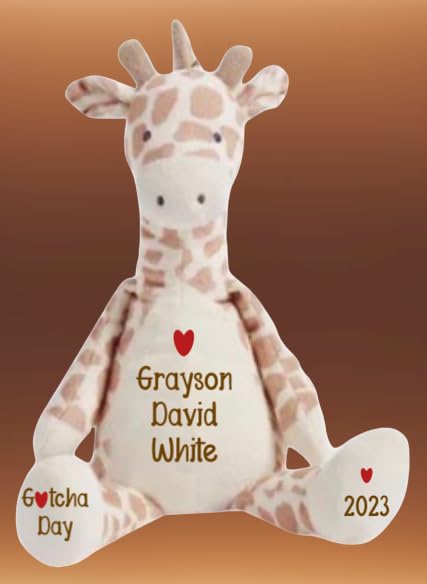 Gotcha Day Adoption Gift Personalized Plush Giraffe