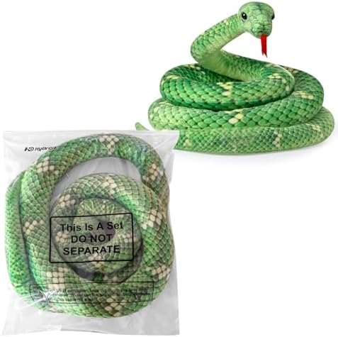 HyDren 80 Inch Giant Plush Snake Toy Green