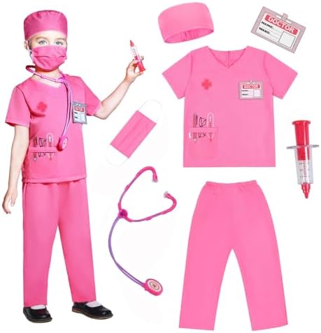 Wbesty Kids Doctor Costume 7pcs Play Kit