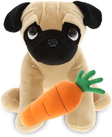 DolliBu Happy Easter Pug Plush with Carrot - 8 Inches