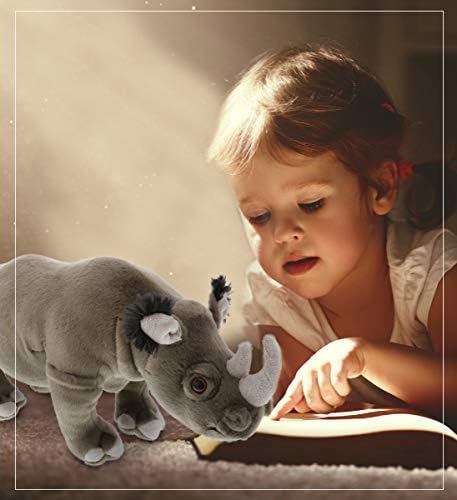 DolliBu Wild Stuffed Animal Soft Plush Rhino Toy for Kids