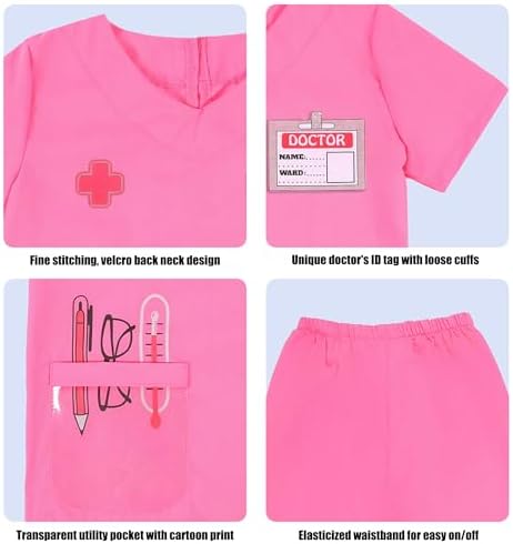 Wbesty Kids Doctor Costume 7pcs Play Kit