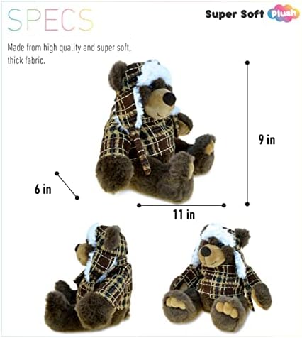 Puzzled DolliBu Plush Brown Bear - 11 Inches