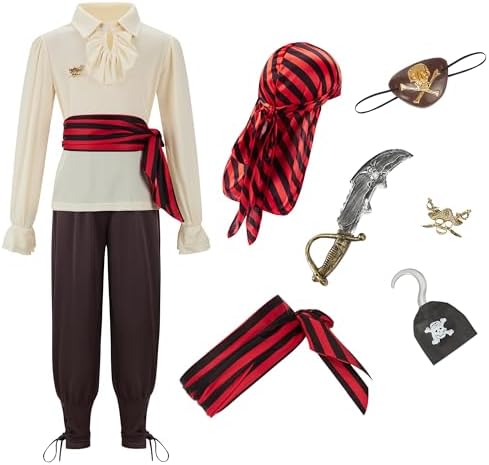 Kid Pirate Costume with Accessories for Halloween