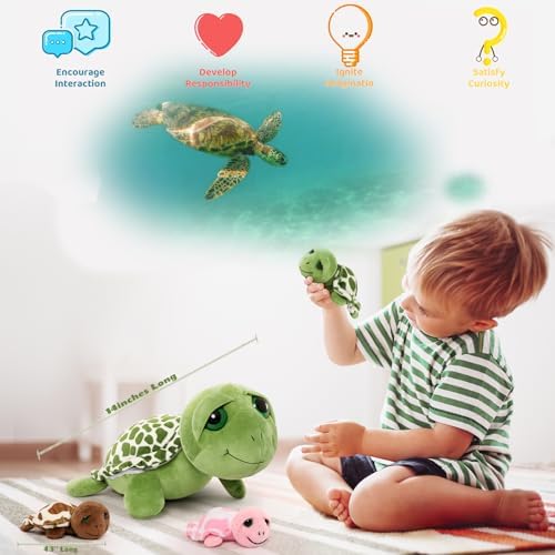 MorisMos Sea Turtle Family Plush Toy 14 with 3 Babies 2 Eggs