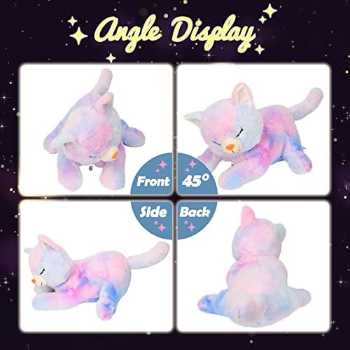 Hopearl LED Plush Cat Glow in the Dark with 3 Baby Kittens 18