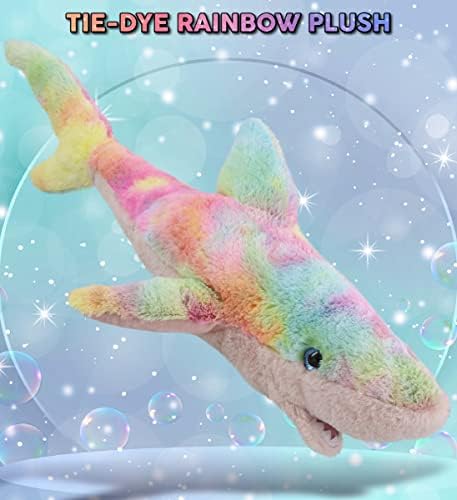 DolliBu Large Rainbow Shark Plush Toy