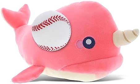 DolliBu Pink Narwhal Plush with Baseball - 1175 Inches 1