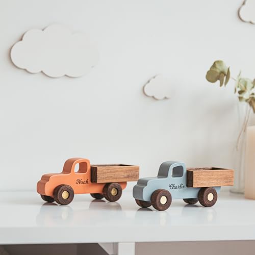 Personalized Wooden Toy Cars Set for Kids