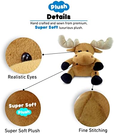 DolliBu Plush Moose - 6 Inches Soft Huggable Toy