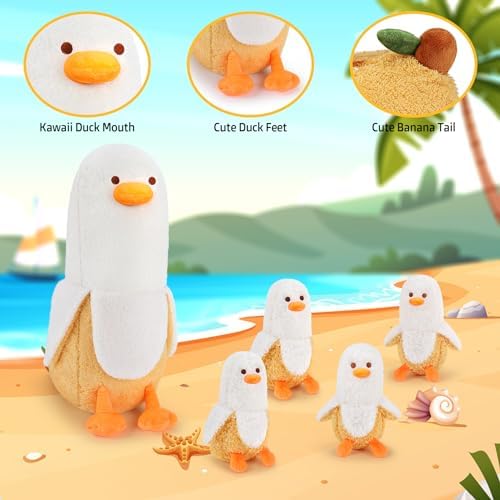 Auspicious Beginning Banana Duck Plush Family Set