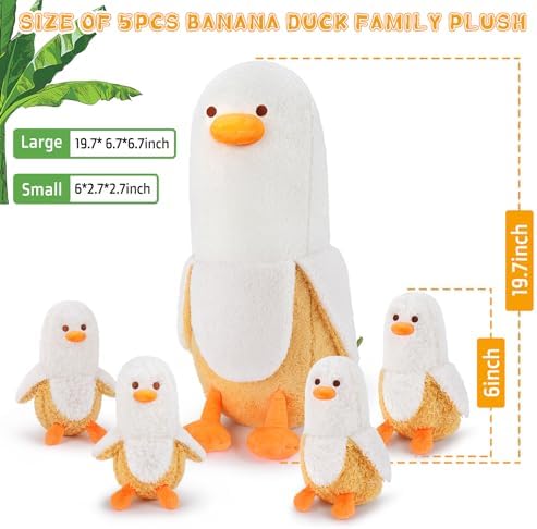 Auspicious Beginning Banana Duck Plush Family Set