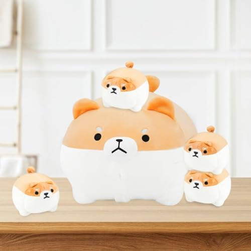 AtoBaby Shiba Inu Plush Pillow with Four Babies