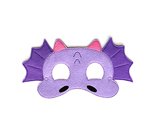 Kids Purple Dragon Felt Face Mask Halloween Costume