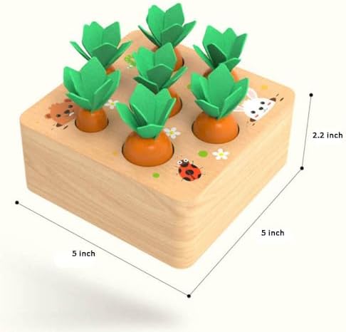 Ancaixin Wooden Montessori Carrot Harvest Toy