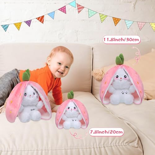 MIAODAM Strawberry Cat Plush Toy 118inch Kawaii Stuffed Animal