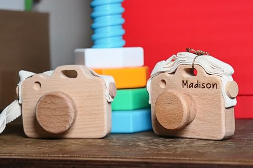 Handmade Wooden Camera Toy with Name