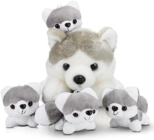 HyDren 5-Piece Husky Plush Set - Big Small Cute Dog Stuffed Animals