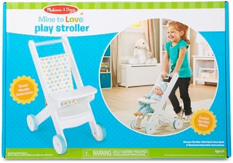 Melissa Doug Mine to Love Wooden Stroller for Dolls