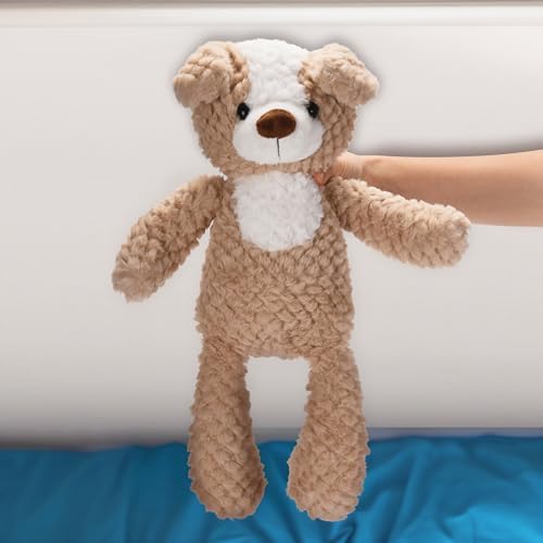 CHILDLIKE BEHAVIOR Dog Plush Toy - 15 Light Brown Cuddly Pillow for Kids