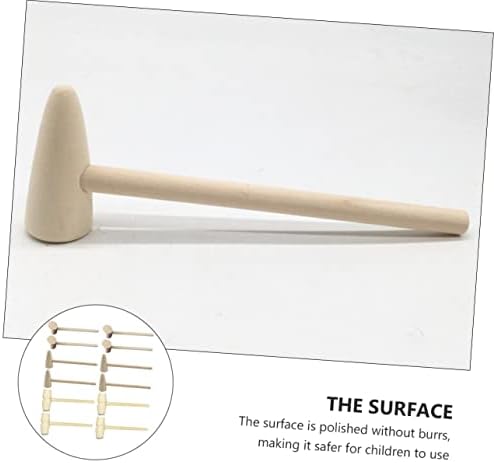 Toyvian Wooden Mini Hammers 15pc Set for Kids