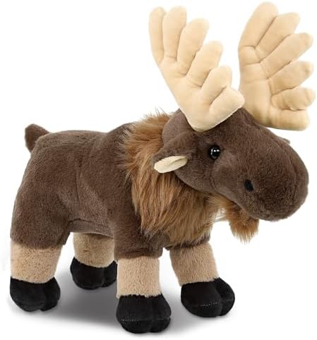 DolliBu Standing Moose Plush Toy - 8 Inches