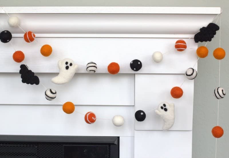 Matthew and Mae Halloween Felt Garland - 1 Balls - Fall Decor
