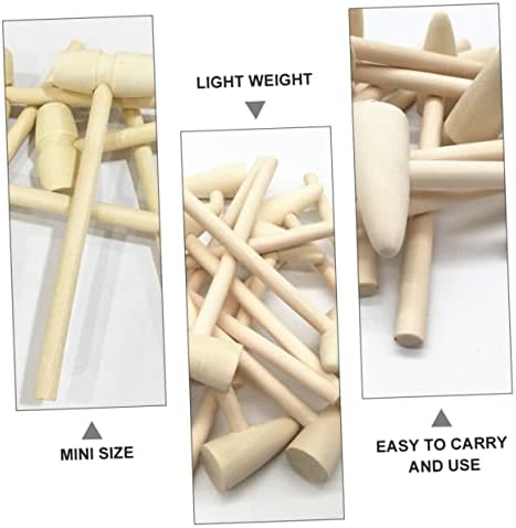 Toyvian Wooden Mini Hammers 15pc Set for Kids
