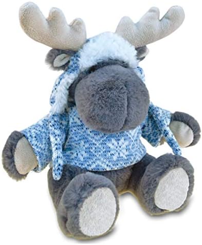 Puzzled DolliBu Plush Moose with Sweater and Hat - 9 Inches