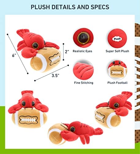 DolliBu Big Eye Lobster Plush with Football - 6 Inches 1
