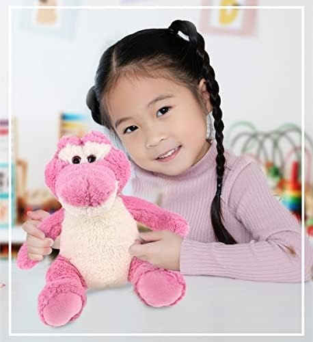 DolliBu Plush Alligator Stuffed Animal - 10 Inch Cute Huggable Pink Toy