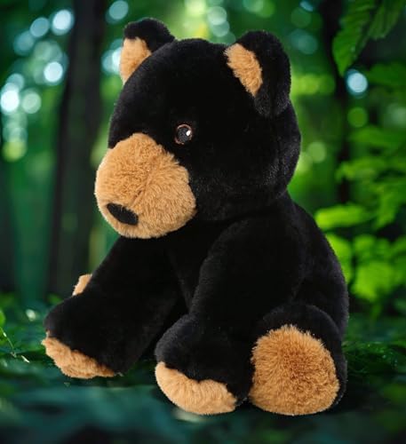 DolliBu Black Bear Plush Toy 9 Inches Soft and Realistic 1