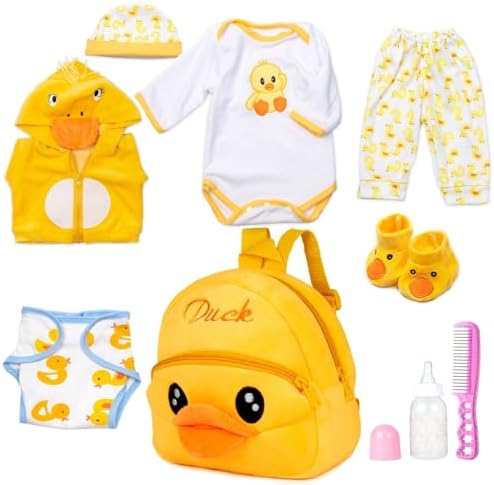 Pedolltree Yellow Duck Reborn Baby Doll 9pcs Set