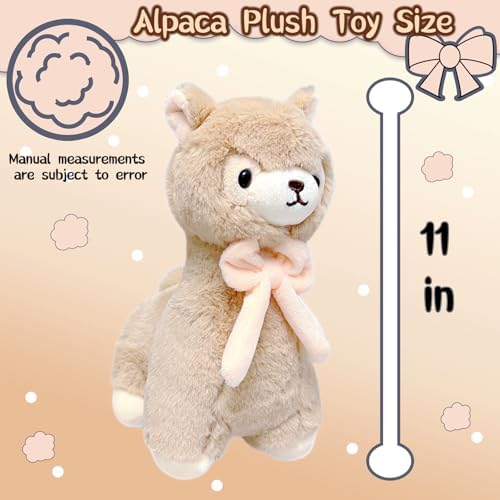 NuomiYue Brown Alpaca Plush Toy 11 Cuddly Llama Stuffed Animal