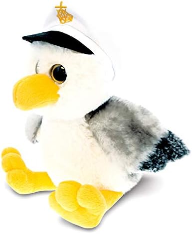 DolliBu Plush Seagull Sailor - 8 Inch Huggable Gray Stuffed Animal