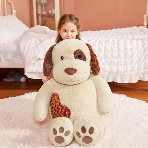 IKASA Giant Dog Stuffed Plush Toy - 30 Inches Light Brown