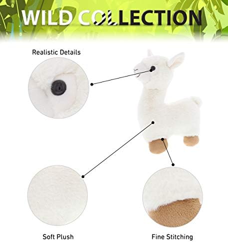 DolliBu White Llama Plush Stuffed Animal 11 Inches