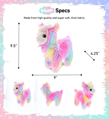 DolliBu Plush Rainbow Llamacorn Stuffed Animal - 95 Inch