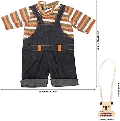 Miunana Baby Doll Dress with Bear Backpack for 35-45 CM Doll