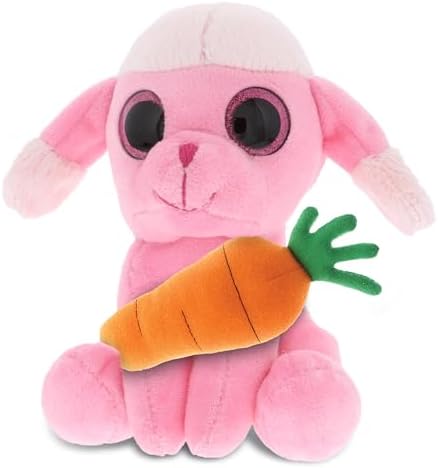 DolliBu Sparkling Eyes Pink Poodle Dog Easter Plush Toy - 6 Inches