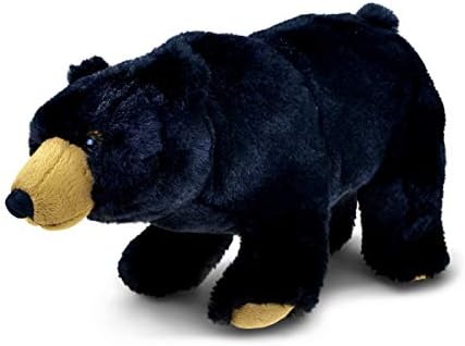 DolliBu Plush Black Bear - 11 Inches Huggable Toy