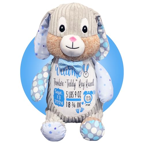 Baby Birth Stats Plush - Starry Night Bunny