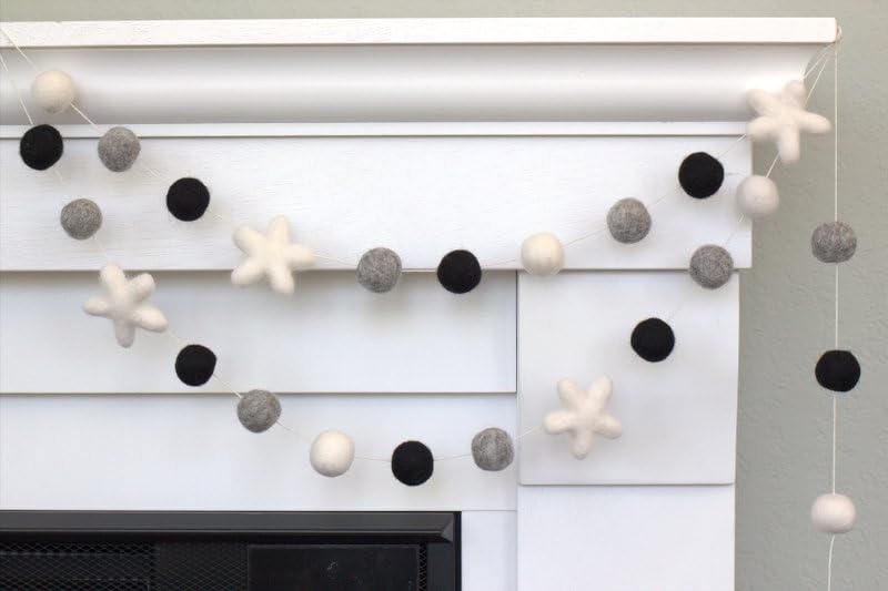 Matthew Mae Felt Ball Star Garland - Halloween Decor