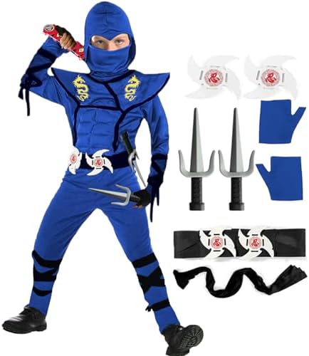 SATKULL Kids Ninja Costume Set with Accessories