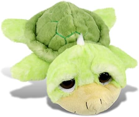 DolliBu Plush Sea Turtle - 11 Inch Huggable Green Turtle Toy