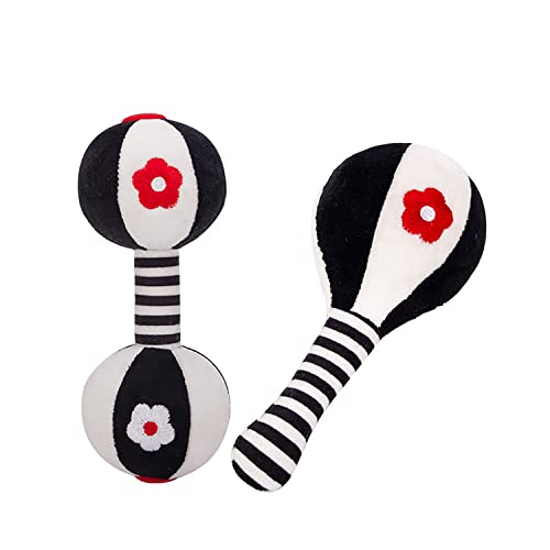 SHXERO 2 Pcs Soft Baby Rattles for 0-6 Months