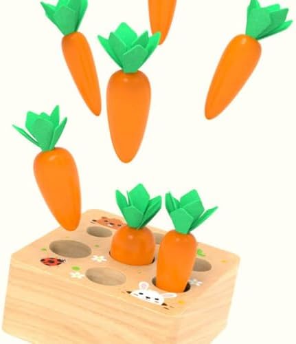 Ancaixin Wooden Montessori Carrot Harvest Toy