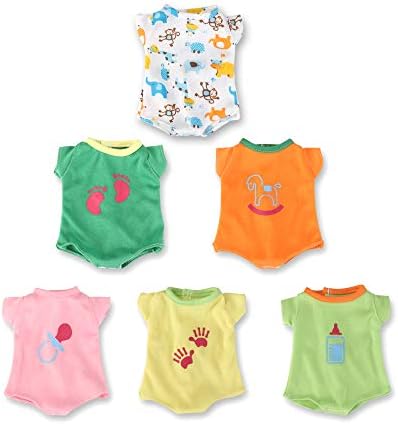 WakaoFeeling 6 Pack Baby Doll Clothes for 12 Inch Alive Doll