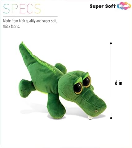 DolliBu Green Alligator Plush Stuffed Animal - 6 Inches
